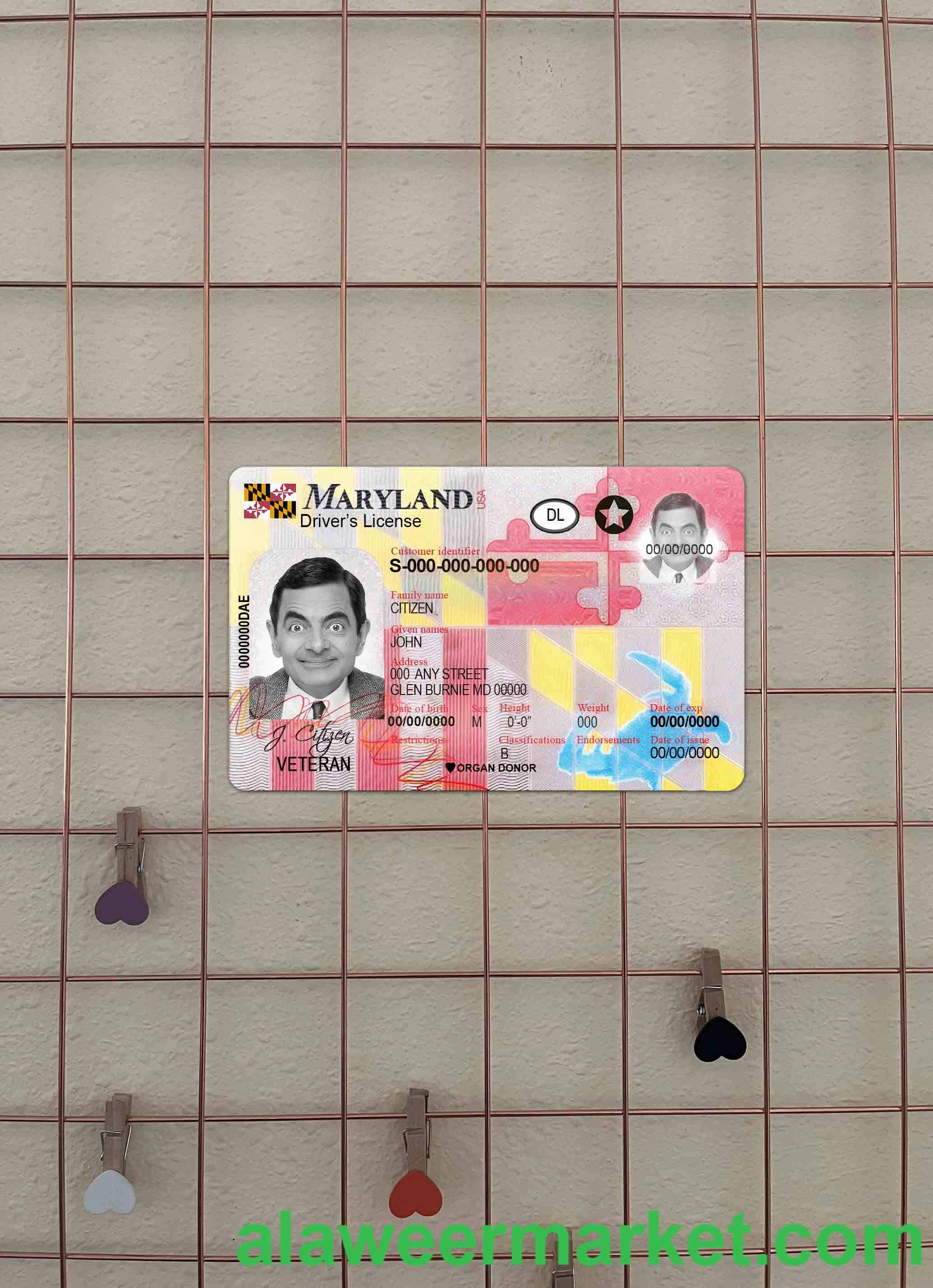 USA Maryland DL 2016 - present photolook FRONT